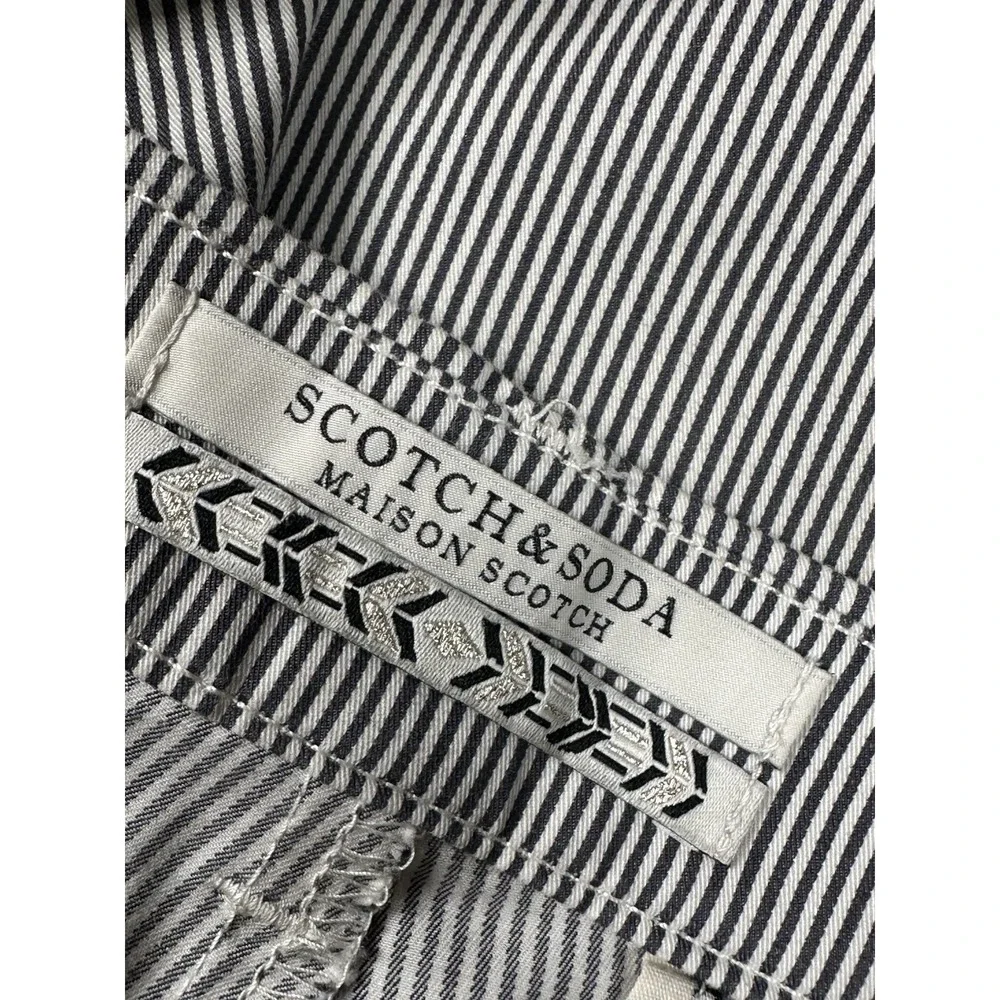 Scotch & Soda‎ Maison Scotch Size 29 Grey/White Striped Bermuda Shorts